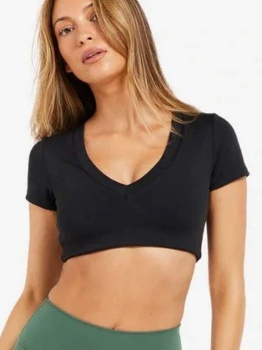 Crop Shop Boutique Activeluxe River Crop - Black - Size Medium